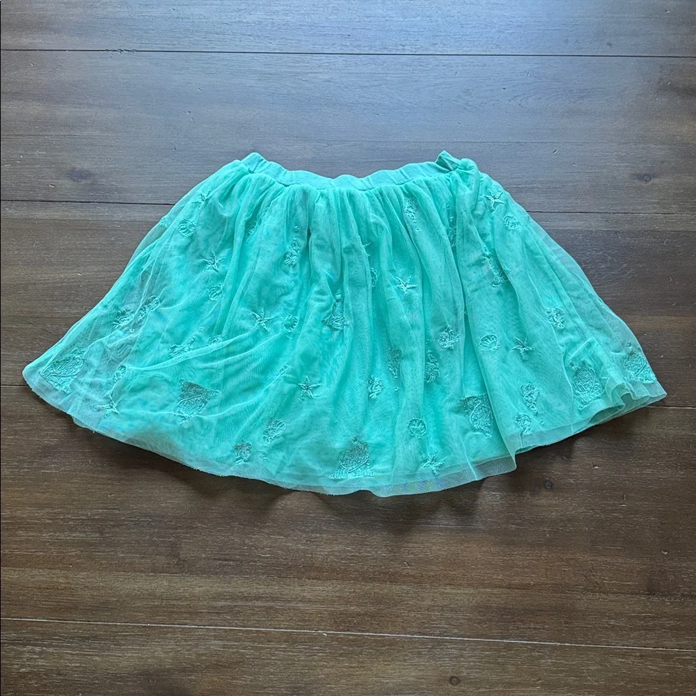 Sz 8 (130cm) Hanna Andersson Disney Collection Ariel embroidered tulle skirt